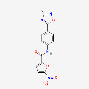 N-(4-(3-methyl-1,2,4-oxadiazol-5-yl)phenyl)-5-nitrofuran-2-carboxamide