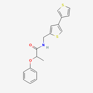 molecular formula C18H17NO2S2 B2677035 N-({[3,3'-bithiophene]-5-yl}methyl)-2-phenoxypropanamide CAS No. 2380057-23-6