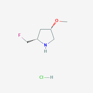 molecular formula C6H13ClFNO B2677036 (2S,4S)-2-(Fluoromethyl)-4-methoxypyrrolidine hydrochloride CAS No. 2095396-35-1