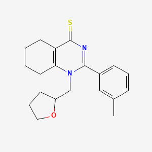 2-(3-Methylphenyl)-1-(oxolan-2-ylmethyl)-5,6,7,8-tetrahydroquinazoline-4-thione