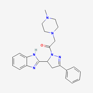 1-[3-(1H-benzimidazol-2-yl)-5-phenyl-3,4-dihydropyrazol-2-yl]-2-(4-methylpiperazin-1-yl)ethanone