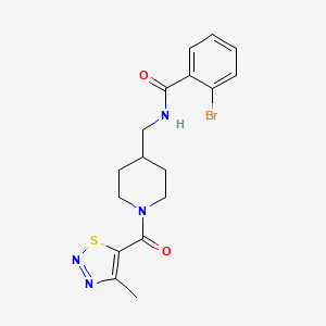 2-bromo-N-((1-(4-methyl-1,2,3-thiadiazole-5-carbonyl)piperidin-4-yl)methyl)benzamide