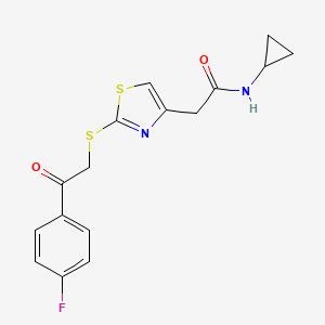 N-cyclopropyl-2-(2-((2-(4-fluorophenyl)-2-oxoethyl)thio)thiazol-4-yl)acetamide