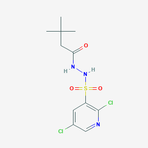 molecular formula C11H15Cl2N3O3S B2677079 N'-(2,5-Dichloropyridin-3-yl)sulfonyl-3,3-dimethylbutanehydrazide CAS No. 2128710-39-2