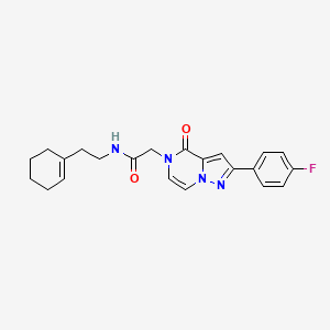 molecular formula C22H23FN4O2 B2677097 N-(2-(cyclohex-1-en-1-yl)ethyl)-2-(2-(4-fluorophenyl)-4-oxopyrazolo[1,5-a]pyrazin-5(4H)-yl)acetamide CAS No. 1428363-49-8