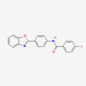 molecular formula C20H13IN2O2 B2677105 N-[4-(1,3-benzoxazol-2-yl)phenyl]-4-iodobenzamide CAS No. 478247-77-7