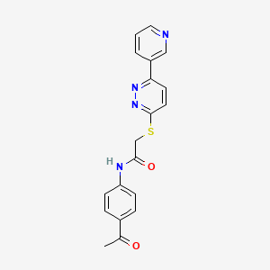 molecular formula C19H16N4O2S B2677117 N-(4-acetylphenyl)-2-{[6-(pyridin-3-yl)pyridazin-3-yl]sulfanyl}acetamide CAS No. 872702-16-4
