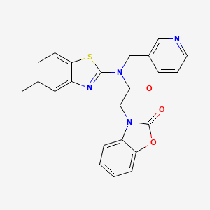 N-(5,7-dimethylbenzo[d]thiazol-2-yl)-2-(2-oxobenzo[d]oxazol-3(2H)-yl)-N-(pyridin-3-ylmethyl)acetamide