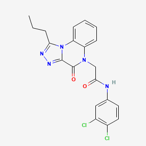 molecular formula C20H17Cl2N5O2 B2677170 N-(3,4-dichlorophenyl)-2-(4-oxo-1-propyl[1,2,4]triazolo[4,3-a]quinoxalin-5(4H)-yl)acetamide CAS No. 1260945-94-5