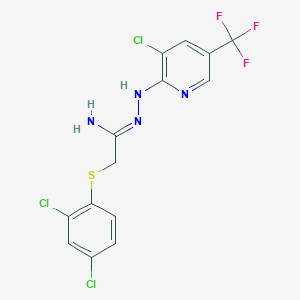 N'-[3-chloro-5-(trifluoromethyl)-2-pyridinyl]-2-[(2,4-dichlorophenyl)sulfanyl]ethanehydrazonamide