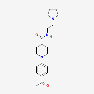1-(4-acetylphenyl)-N-[2-(1-pyrrolidinyl)ethyl]-4-piperidinecarboxamide