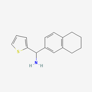 molecular formula C15H17NS B2677196 1-(5,6,7,8-Tetrahydronaphthalen-2-yl)-1-thien-2-ylmethanamine CAS No. 875163-67-0