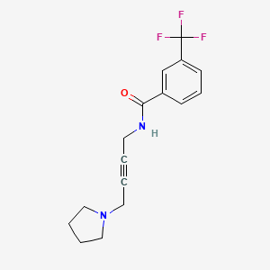 molecular formula C16H17F3N2O B2677197 N-(4-(pyrrolidin-1-yl)but-2-yn-1-yl)-3-(trifluoromethyl)benzamide CAS No. 1396856-18-0