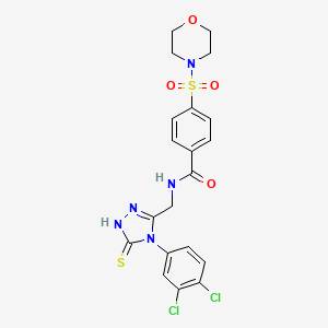 molecular formula C20H19Cl2N5O4S2 B2677198 N-((4-(3,4-dichlorophenyl)-5-thioxo-4,5-dihydro-1H-1,2,4-triazol-3-yl)methyl)-4-(morpholinosulfonyl)benzamide CAS No. 391888-62-3