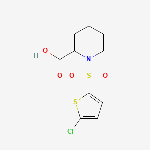 molecular formula C10H12ClNO4S2 B2677225 1-[(5-Chloro-2-thienyl)sulfonyl]piperidine-2-carboxylic acid CAS No. 1008038-62-7