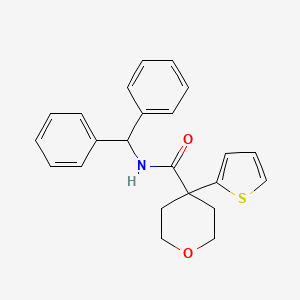 molecular formula C23H23NO2S B2677253 N-(diphenylmethyl)-4-(thiophen-2-yl)oxane-4-carboxamide CAS No. 877633-57-3