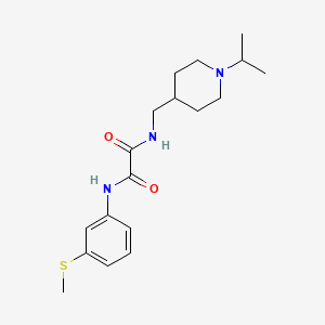 molecular formula C18H27N3O2S B2677255 N1-((1-isopropylpiperidin-4-yl)methyl)-N2-(3-(methylthio)phenyl)oxalamide CAS No. 946291-10-7