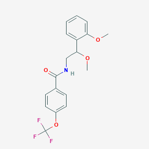 molecular formula C18H18F3NO4 B2677311 N-[2-methoxy-2-(2-methoxyphenyl)ethyl]-4-(trifluoromethoxy)benzamide CAS No. 1798514-89-2