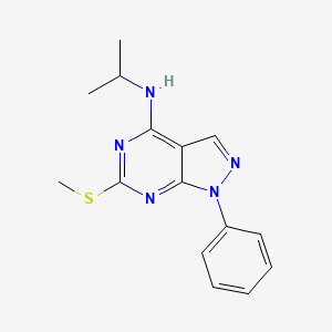 molecular formula C15H17N5S B2677318 N-isopropyl-6-(methylsulfanyl)-1-phenyl-1H-pyrazolo[3,4-d]pyrimidin-4-amine CAS No. 477845-74-2