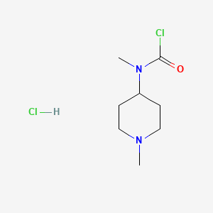molecular formula C8H16Cl2N2O B2677326 N-methyl-N-(1-methylpiperidin-4-yl)carbamoyl chloride hydrochloride CAS No. 204580-24-5
