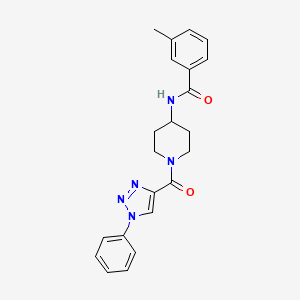 B2677330 3-methyl-N-(1-(1-phenyl-1H-1,2,3-triazole-4-carbonyl)piperidin-4-yl)benzamide CAS No. 1251548-74-9