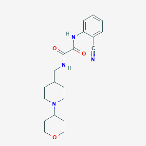 molecular formula C20H26N4O3 B2677348 N1-(2-cyanophenyl)-N2-((1-(tetrahydro-2H-pyran-4-yl)piperidin-4-yl)methyl)oxalamide CAS No. 2034509-47-0