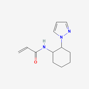 molecular formula C12H17N3O B2677357 N-[2-(1H-pyrazol-1-yl)cyclohexyl]prop-2-enamide CAS No. 2169152-70-7