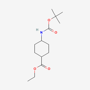 molecular formula C14H25NO4 B2677382 trans ethyl 4-((tert-butoxycarbonyl)amino)cyclohexanecarboxylate CAS No. 1357924-43-6