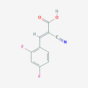 molecular formula C10H5F2NO2 B2677396 (E)-2-cyano-3-(2,4-difluorophenyl)prop-2-enoic Acid CAS No. 953905-51-6