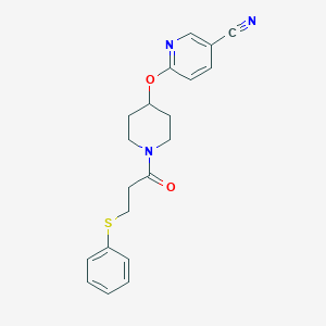 6-((1-(3-(Phenylthio)propanoyl)piperidin-4-yl)oxy)nicotinonitrile