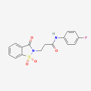 3-(1,1-dioxido-3-oxobenzo[d]isothiazol-2(3H)-yl)-N-(4-fluorophenyl)propanamide