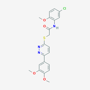 molecular formula C21H20ClN3O4S B2677412 N-(5-CHLORO-2-METHOXYPHENYL)-2-{[6-(3,4-DIMETHOXYPHENYL)PYRIDAZIN-3-YL]SULFANYL}ACETAMIDE CAS No. 841218-86-8
