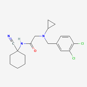 molecular formula C19H23Cl2N3O B2677416 N-(1-cyanocyclohexyl)-2-{cyclopropyl[(3,4-dichlorophenyl)methyl]amino}acetamide CAS No. 1389190-99-1