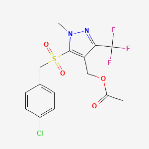 [5-[(4-chlorobenzyl)sulfonyl]-1-methyl-3-(trifluoromethyl)-1H-pyrazol-4-yl]methyl acetate