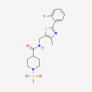 N-((2-(2-fluorophenyl)-4-methylthiazol-5-yl)methyl)-1-(methylsulfonyl)piperidine-4-carboxamide