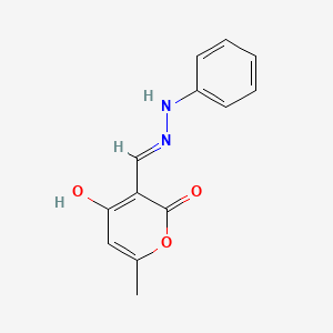 6-methyl-3-[(Z)-(2-phenylhydrazino)methylidene]-2H-pyran-2,4-dione