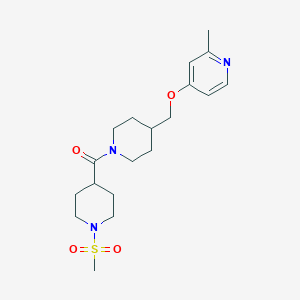 B2677442 [4-[(2-Methylpyridin-4-yl)oxymethyl]piperidin-1-yl]-(1-methylsulfonylpiperidin-4-yl)methanone CAS No. 2379995-68-1