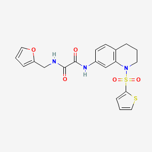 molecular formula C20H19N3O5S2 B2677471 N-[(furan-2-yl)methyl]-N'-[1-(thiophene-2-sulfonyl)-1,2,3,4-tetrahydroquinolin-7-yl]ethanediamide CAS No. 898430-41-6