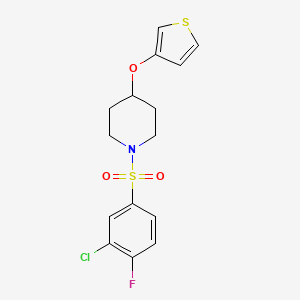 1-((3-Chloro-4-fluorophenyl)sulfonyl)-4-(thiophen-3-yloxy)piperidine