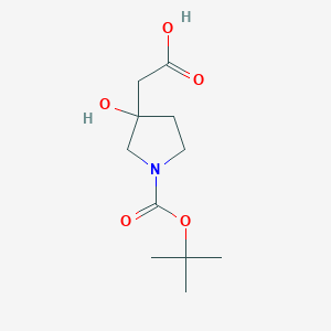 2-(1-(Tert-butoxycarbonyl)-3-hydroxypyrrolidin-3-yl)acetic acid