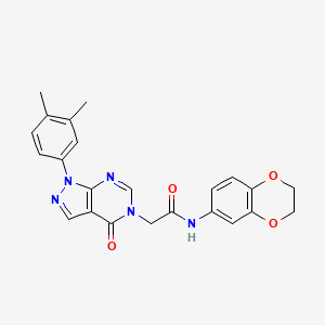 N-(2,3-dihydrobenzo[b][1,4]dioxin-6-yl)-2-(1-(3,4-dimethylphenyl)-4-oxo-1H-pyrazolo[3,4-d]pyrimidin-5(4H)-yl)acetamide