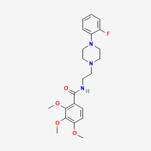 molecular formula C22H28FN3O4 B2677488 N-(2-(4-(2-fluorophenyl)piperazin-1-yl)ethyl)-2,3,4-trimethoxybenzamide CAS No. 1049417-73-3