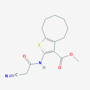 molecular formula C15H18N2O3S B2677494 Methyl 2-[(cyanoacetyl)amino]-4,5,6,7,8,9-hexahydrocycloocta[b]thiophene-3-carboxylate CAS No. 666728-99-0