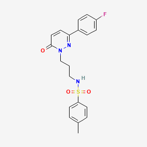 molecular formula C20H20FN3O3S B2677508 N-(3-(3-(4-fluorophenyl)-6-oxopyridazin-1(6H)-yl)propyl)-4-methylbenzenesulfonamide CAS No. 1021120-65-9