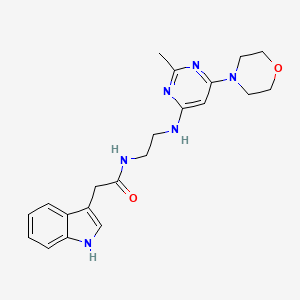2-(1H-indol-3-yl)-N-(2-((2-methyl-6-morpholinopyrimidin-4-yl)amino)ethyl)acetamide