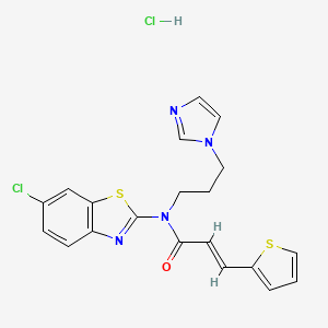 (E)-N-(3-(1H-imidazol-1-yl)propyl)-N-(6-chlorobenzo[d]thiazol-2-yl)-3-(thiophen-2-yl)acrylamide hydrochloride