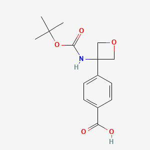 molecular formula C15H19NO5 B2677530 4-(3-((tert-Butoxycarbonyl)amino)oxetan-3-yl)benzoic acid CAS No. 1823271-90-4