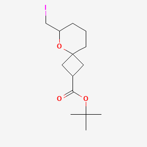 molecular formula C14H23IO3 B2677533 Tert-butyl 6-(iodomethyl)-5-oxaspiro[3.5]nonane-2-carboxylate CAS No. 2445785-78-2