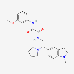molecular formula C24H30N4O3 B2677537 N1-(3-methoxyphenyl)-N2-(2-(1-methylindolin-5-yl)-2-(pyrrolidin-1-yl)ethyl)oxalamide CAS No. 921923-91-3