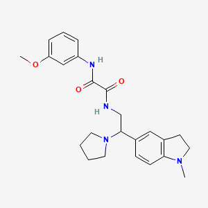 N1-(3-methoxyphenyl)-N2-(2-(1-methylindolin-5-yl)-2-(pyrrolidin-1-yl)ethyl)oxalamide